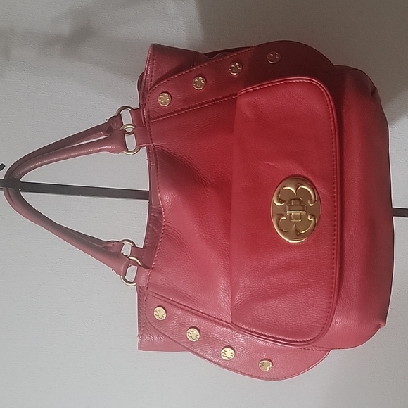 Emma Fox Red Leather Satchel Handbag - Picture 2 of 11